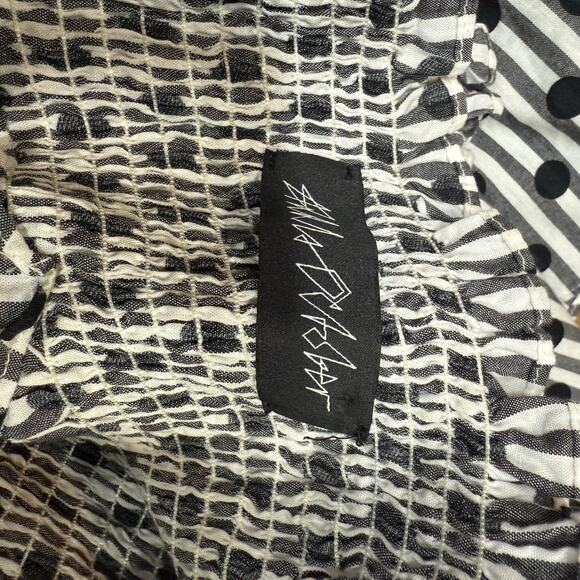 Anna October Smocked Off Shoulder Top Blouse Polka Dot Long Sleeve Women Size S - Picture 5 of 8